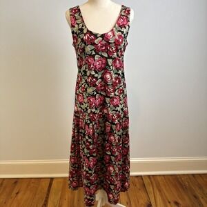 Laura Ashley Vtg 90's Floral Midi Dress 10 Cottagecore Praire Feminine Teaparty